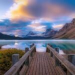 Bow lakes in Jasper National Park.